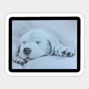 Sleepy Puppy Sticker